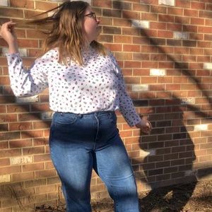 Retro High Waisted Flare Jeans